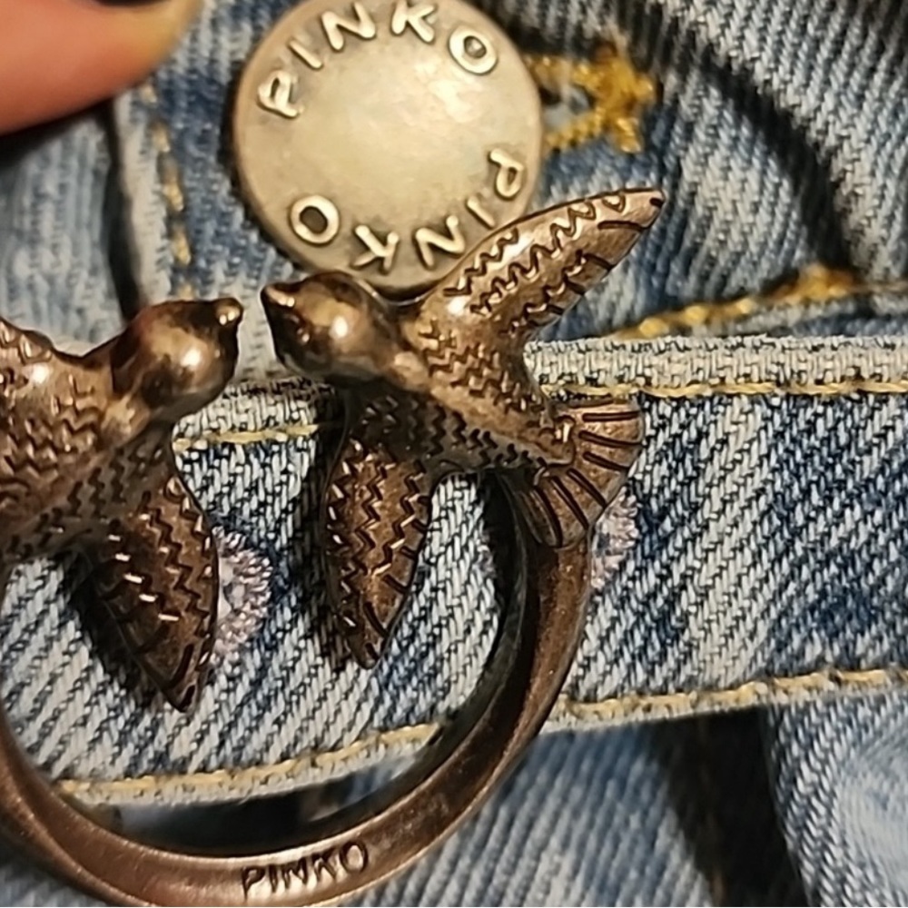 Pinko Love Birds Belted Jeans. - Picture 11 of 11